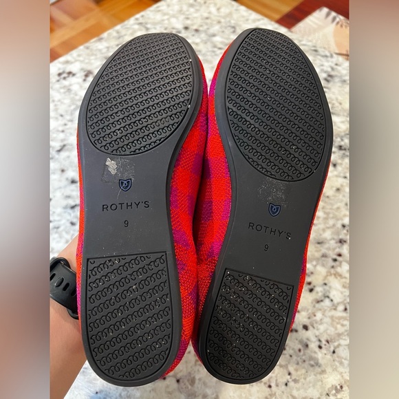 Rothy’s Pomegranate Gingham Flats Women’s Size 9 Like New Condition - Picture 5 of 8